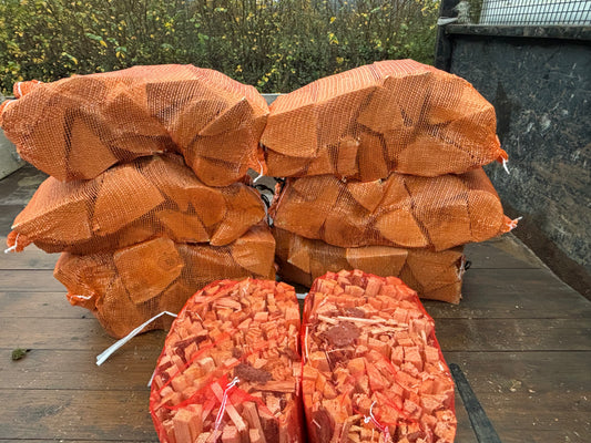 Six Nets of Kiln Dried Logs plus Two Nets of Kindling